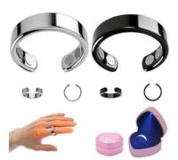 Frcychri Lot 2 Bagues Magnétiques Cuivre Pur Femmes Ménopause Anti-Ronflement Réglable Imperméable Soulage Stress Bouffées Chaleur Améliore Sommeil Cadeau Anniversaire Fête des Mères O,2Pack