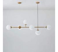 Frcychri Lustre Moderne à 6 lumières E27 en Forme de Boule de Verre d'europe du Nord pour Salon, Salle à Manger, décoration Artistique, Lampe Suspendue pour Restaurant A