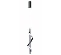 Frcychri Lustre Moderne en Spirale à Longue Bande, luminaire Plafond à tête Unique avec quincaillerie Noire, Lampe Suspendue à lumière Blanche LED, Convient aux salles à Manger, aux salles Stockage A
