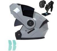 Frcychri Modulable Casque Moto Flip Up Casque Adulte Moto avec Double Visière Casque Scooter Casque Integral Modulable pour Homme Femme Dot ECER22-06 M,X-Large