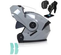 Frcychri Modulable Casque Moto Flip Up Casque Adulte Moto avec Double Visière Casque Scooter Casque Integral Modulable pour Homme Femme Dot ECER22-06 L,Medium