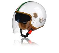 Frcychri Vintage Casque Ouvert 3/4, Jet avec Visière Casques Bols Casque, Approuvé Dot/ECE, Casque Mobylette Moto Bols Scooter pour Adulte Femme Homme C,X-Large