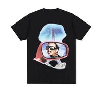 FRDE265wdx 90s Retro Paris Road Trip Collage T-Shirt Black S