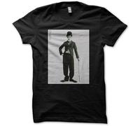 FRDE265wdx Charlie Chaplin Tramp Men's Black T-Shirt Black M