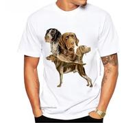 FRDE265wdx German Short-Haired Pointer Collage Design T-Shirt Dog Print Boy Casual Tops Man Tees.png White L