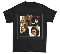 FRDE265wdx Greucy-darkBeatles Men's Let It Be T-Shirt Black M