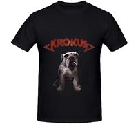 FRDE265wdx Krokus Dirty Dynamite Pop Album Cover Mens Crew Neck Custom T Shirt Black S