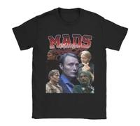 FRDE265wdx Mads Mikkelsen Retro Role Collage T-Shirt Black S