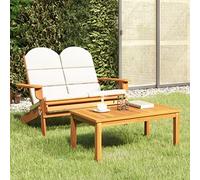 Frdhee Adirondack Banc de jardin décoratif 2 pièces Ensemble salon de jardin en bois d'acacia massif résistant aux intempéries