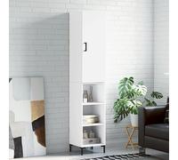 Frdhee Armoire d'angle pour salon, buffet, buffet, blanc, 34,5 x 34 x 180 cm, en matériau dérivé du bois, armoire de rangement pour cuisine, salle à manger et salon