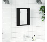 Frdhee Armoire de salle de bain avec miroir, LED, noire, 40 x 12 x 45 cm, acrylique, pour salle de bain, WC, vestiaire