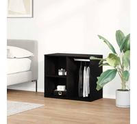 Frdhee Armoire de salon, de cuisine, meuble cosmétique, avec étagère, aspect chêne noir, 80 x 40 x 65 cm, armoire à gâteaux pour salon, salle à manger et cuisine