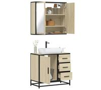 Frdhee Armoire haute lavabo meubles de salle de bain, 2 pièces. Ensemble de meubles de salle de bain en bois de chêne, pour l'entretien et les ustensiles de salle de bain, peut être assemblé