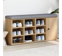 Frdhee Banc avec espace de rangement, banc à chaussures, en chêne 102 x 32 x 50 cm, matériau dérivé du bois pour chambre à coucher, salle d'essai