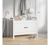 Frdhee Banc de couloir - Banc de couloir - Blanc - 80 x 40 x 60 cm - Bois de pin massif - Pour chambre à coucher, salle d'essai