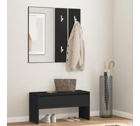 Frdhee Banc de garde-robe Stool, ensemble de garde-robe en bois noir pour salon, chambre à coucher et restaurant