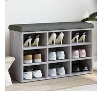 Frdhee Banc de lit avec espace de rangement, banc à chaussures, gris, 82 x 32 x 50 cm, matériau dérivé du bois pour appartement et chambre à coucher