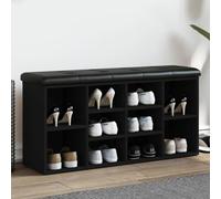Frdhee Banc de rangement pour chaussures - Noir - 102 x 32 x 50 cm - Matériau du bois pour entrée