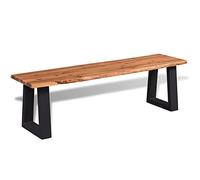 Frdhee Banc de salle à manger - En bois d'acacia massif - 160 cm - Pour chambre à coucher, salle d'essai