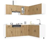 Frdhee Bloc de cuisine, 11 pièces, en chêne artisanal, convient pour la cuisine encastrée, emballage compact et montage facile