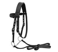 Frdhee Bridon Lilly, Bridon sans Mors Horses Noir Bridon de Haute qualité Soft sans Mors Bridon Confort avec rênes