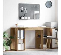 Frdhee Bureau d'ordinateur secrétaire avec espace de rangement en chêne artisanal 130 x 50,5 x 75 cm Table de salon pour bureau, chambre à coucher, salon