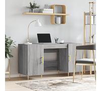Frdhee Bureau d'ordinateur secrétaire en bois - Gris - 140 x 50 x 75 cm - Idéal pour la maison et les études
