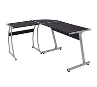 Frdhee Bureaux et Postes de Travail, Bureau d'angle en Forme de L Noir pour Salle de Bain, Salon, Chambre