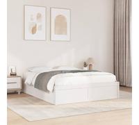 Frdhee Cadre de lit moderne pour adolescent, en bois massif, sans matelas, blanc, 160 x 200 cm, pour chambre d'amis, chambre à coucher, peut être installé rapidement, facile à monter