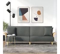 Frdhee Canapé Convertible Pas Cher,Canapé-lit avec accoudoirs Gris foncé Tissu pour Petits Espaces, et Petit Appartement