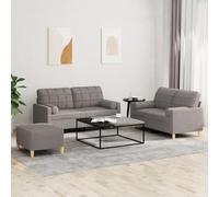 Frdhee Canapé-lit, canapé rembourré, 3 pièces, avec coussins, en tissu taupe, pour balcon, bureau, petite pièce, montage facile