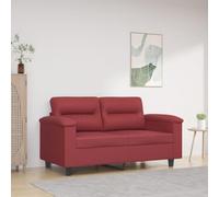 Frdhee Canapé, méridienne, canapé 2 places, en cuir synthétique, bordeaux, 120 cm, canapé d'angle pour salon, chambre à coucher, home cinéma, chambre d'amis