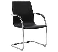 Frdhee Chaise de bureau, chaise d'ordinateur, chaise cantilever en cuir synthétique noir, chaise de bureau ergonomique pour bureau, chambre à coucher, support lombaire