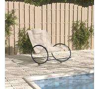 Frdhee Chaise longue flottante avec coussin en acier et textilène crème, facile à monter