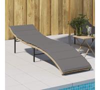Frdhee Chaise longue flottante - En polyrotin - Avec coussin - Beige - 55 x 199 x 50 cm - Pour balcon, jardin, plage - Légère et facile à transporter