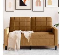 Frdhee Cloud Canapé-lit petit, canapé 2 places, marron, 120 cm, en velours, pour salon, appartement, bureau, montage facile