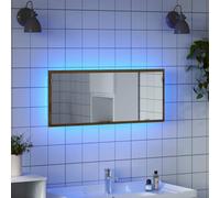 Frdhee Ensemble de meubles de salle de bain, armoire de salle de bain, cabinet de salle de bain, miroir LED, chêne artisanal, 100 x 8,5 x 37 cm, matériau du bois pour salle de bain, maison d'hôtes