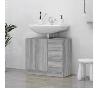 Frdhee Ensemble de meubles de salle de bain avec lavabo - Gris - 63 x 30 x 54 cm - En bois - Pour entretien et accessoires de salle de bain - Peut être assemblé rapidement