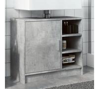 Frdhee Ensemble de meubles de salle de bain - Lavabo - Gris béton - 63 x 29 x 55 cm - En matériau dérivé du bois - Pour petites salles de bains - Peut être installé rapidement - Beaucoup d'espace de