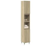 Frdhee Ensemble de meubles de salle de bain suspendus - Armoire haute - Armoire de salle de bain - En chêne - 30 x 30 x 190 cm - En bois - Pour petites salles de bain - Peut être installée rapidement