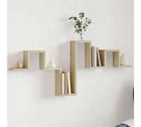 Frdhee Étagère murale suspendue - Chêne 104 - 5 x 10 x 43 cm - En bois - Pour salon, chambre à coucher, chambre d'enfant, cuisine et salle de bain