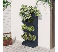Frdhee Jardiniere Balcon, Ensemble de jardinières Verticales 4 pcs Anthracite PP pour Les Légumes, Les Fleurs Et Les Plantes