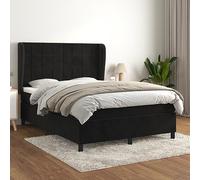 Frdhee Lit futon, lit d'appoint, lit double, avec matelas noir, 140 x 200 cm, en velours, pour chambre d'amis, chambre à coucher, montage facile, grand espace de rangement