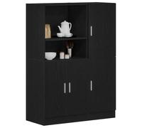 Frdhee Lot de 2 petites étagères murales suspendues en bois noir pour salon, cuisine, bureau, salle de bain