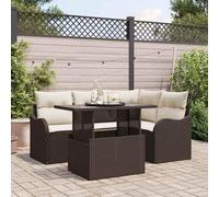 Frdhee Lot de 5 chaises longues de jardin, en polyrotin, marron, 100 x 55 x 73 cm, pour terrasse, piscine, espace de repos public