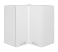 Frdhee Lyon - Commode de cuisine - Armoire murale d'angle - En matériau dérivé du bois - Blanc - 57 x 57 x 60 cm
