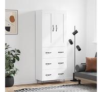 Frdhee Meuble bas de cuisine, buffet haut, blanc, 69,5 x 34 x 180 cm, en matériau dérivé du bois, armoire de couloir pour salon, couloir et salle à manger