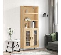 Frdhee Meuble Cuisine Bas,Buffet Haut Chêne 69,5x34x180 cm Bois d'ingénierie pour Salle à Manger, Salon, Cuisine, Entrée