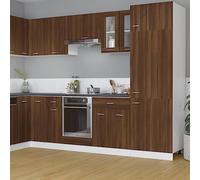 Frdhee Meuble Cuisine Bas, Vitrine Suspendue Lyon Chêne Brun 60 x 31 x 60 cm Bois d'ingénierie, Caisson Cuisine Bas avec Plan de Travail, Tiroir