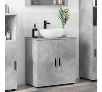 Frdhee Meuble de salle de bain - Petite étagère - Gris béton - 61 x 35 x 64 cm - En bois - Armoire pour salle de bain, vestiaire, WC d'invités